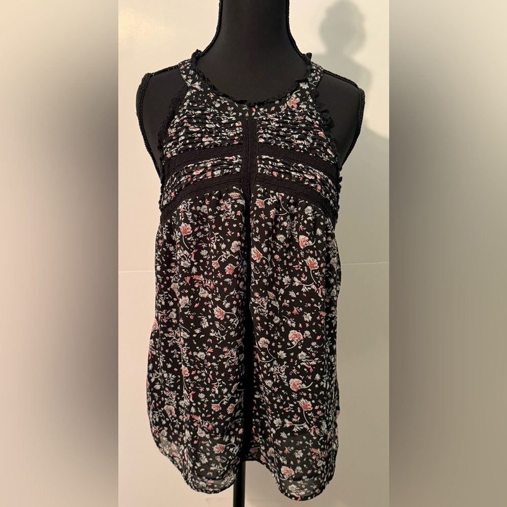 Maeve Black Floral Blouse